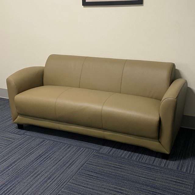 Beige Leather Sofa