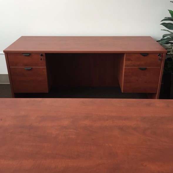 Laminate Desk Credenza Set