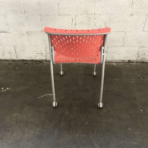 Red Poly Chair w/ Casters