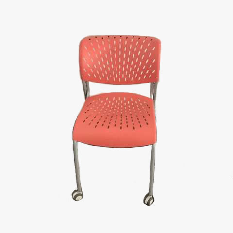 Red Poly Chair w/ Casters